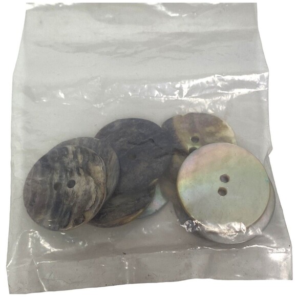 Lot of 10 Round Abalone Shell Sewing Two Hole Buttons Iridescent Arts & Crafts - Picture 2 of 4